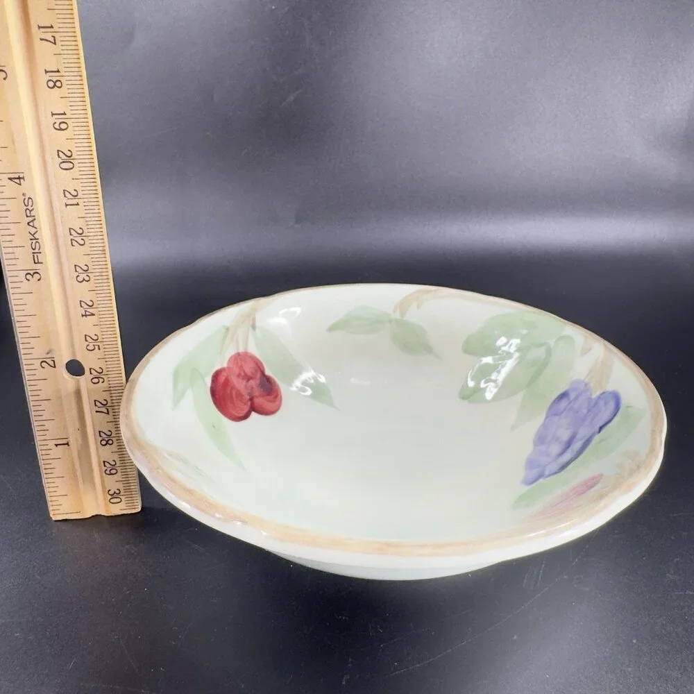 Franciscan Bountiful Bowl Dish Set 3 Pottery Bowls Fruit Plum‎ Cherries Grapes